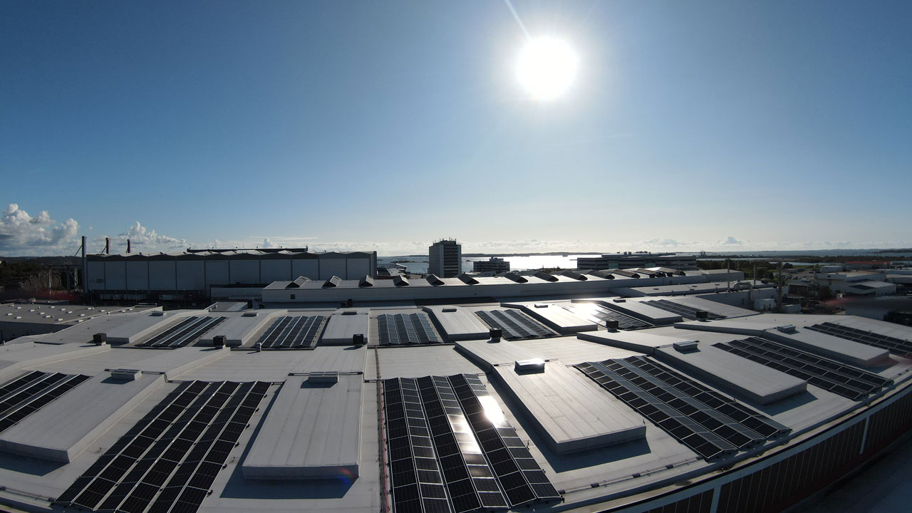 Solceller på taket till SSAB Arendal SSC