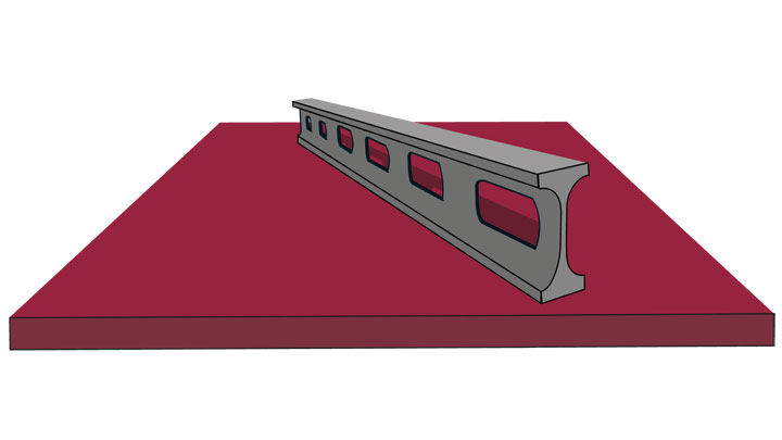A piece of flat Hardox® wear plate with flatness that meets or exceeds the EN 10 029 standard.