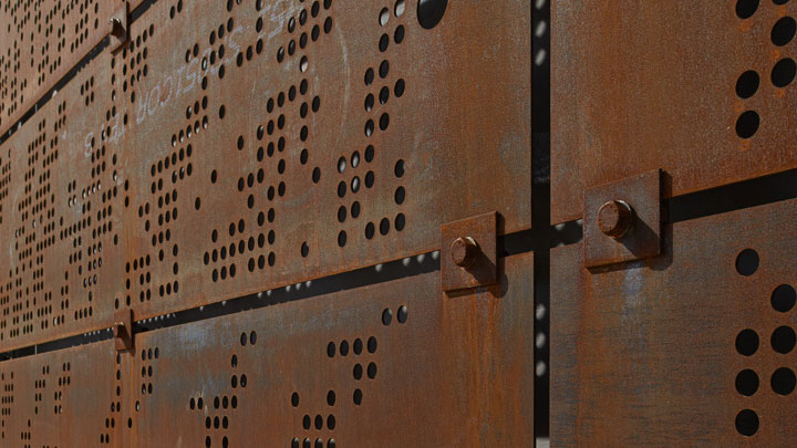 COR-TEN® weathering steel sheets can be perforated in any way you like. 
