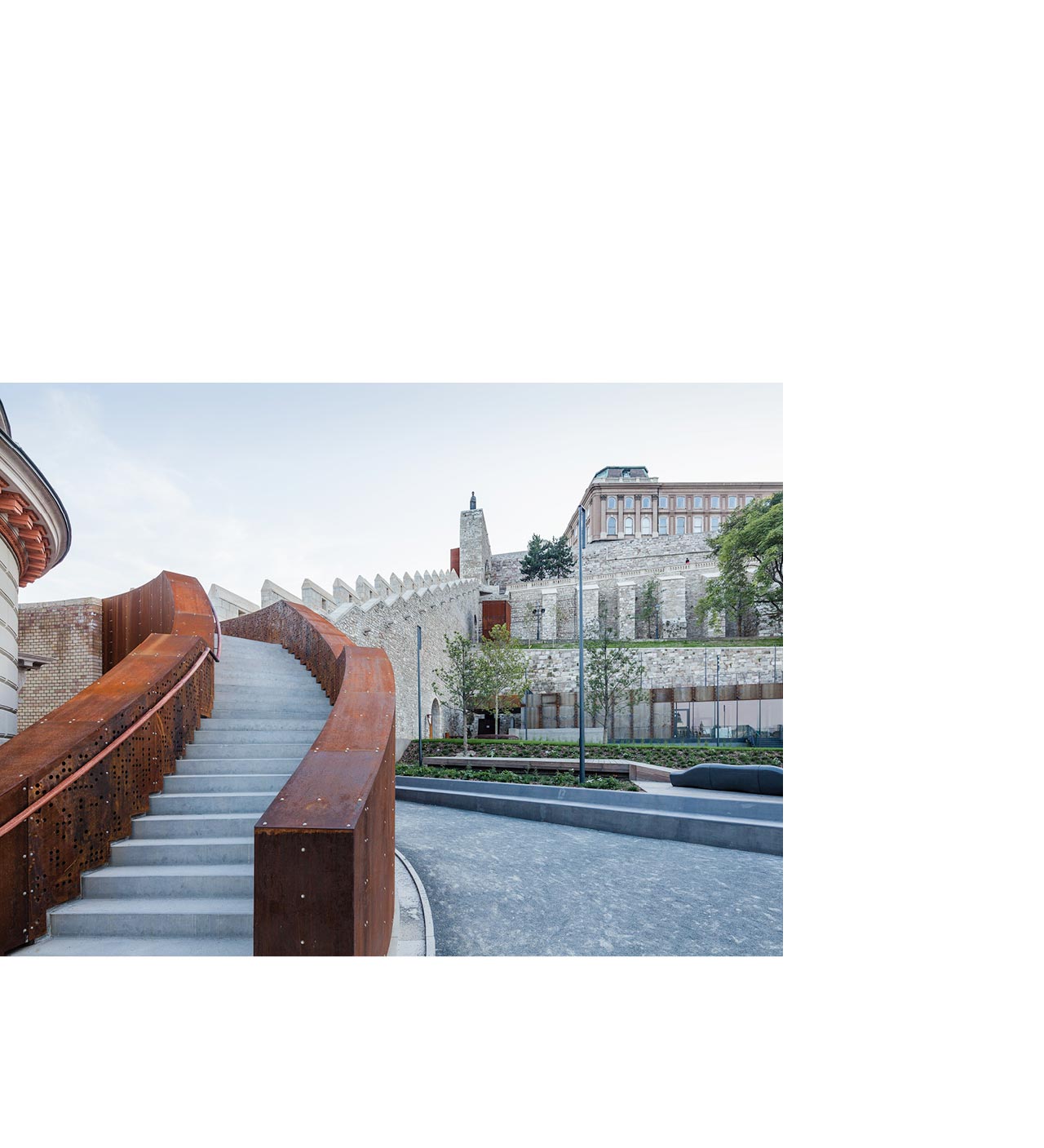 COR-TEN steel used as part of a stair way