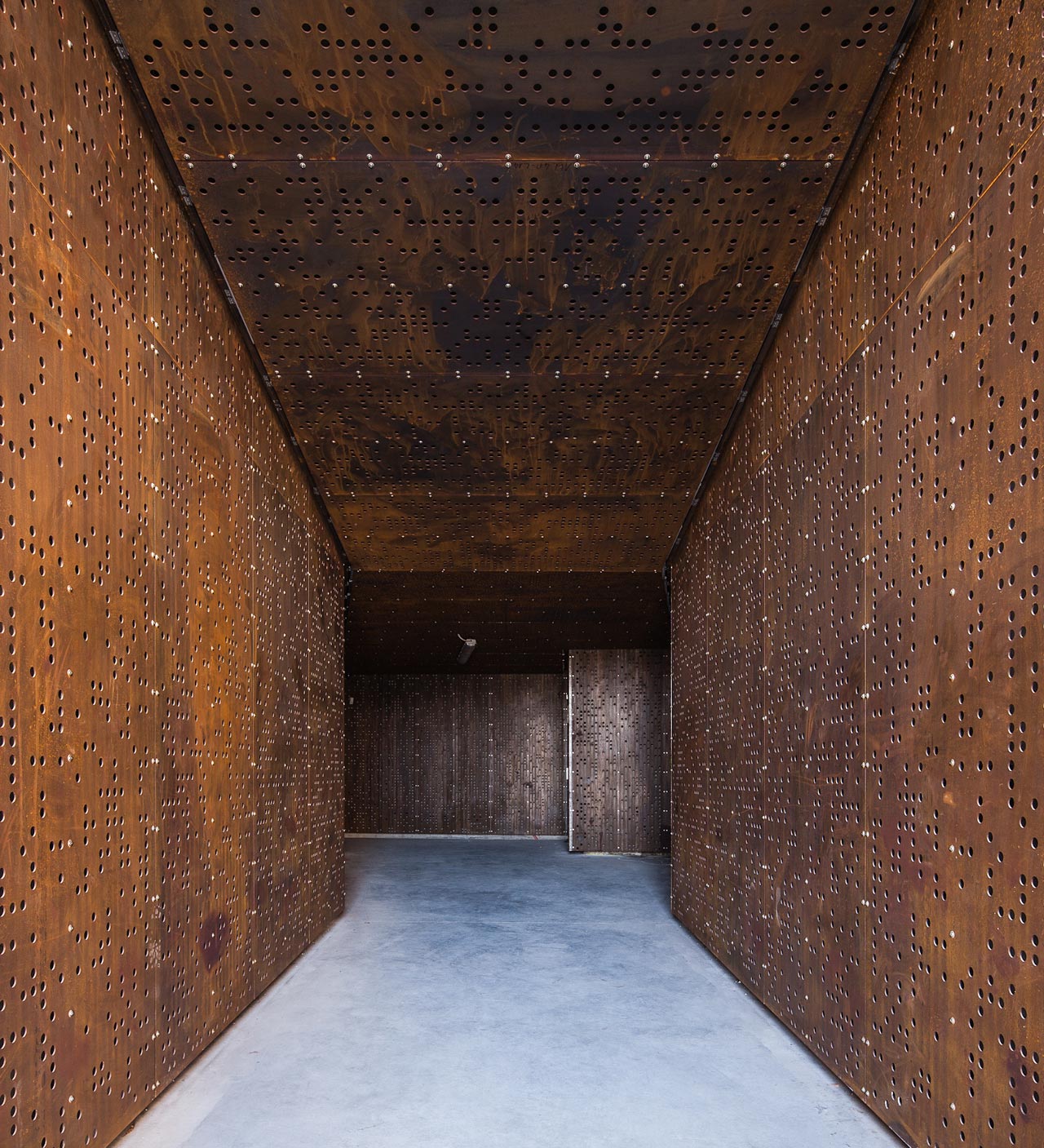 Perforated COR-TEN steel