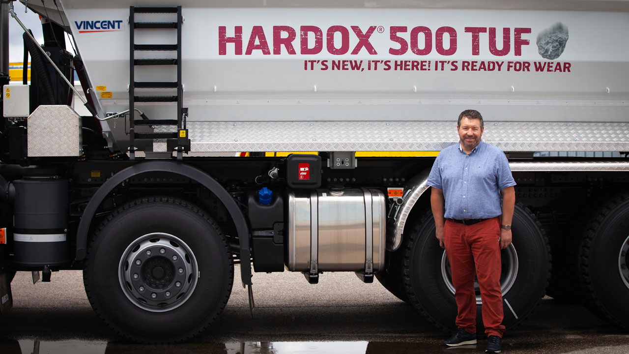 Greener more profitable transports with Bennes Vincents tipper bodies made of Hardox 500 Tuf steel