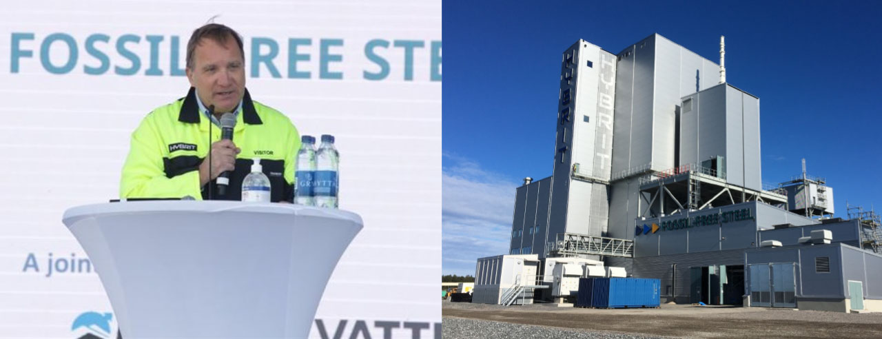 Prime minsiter Stefan Löven and the Hybrit plant