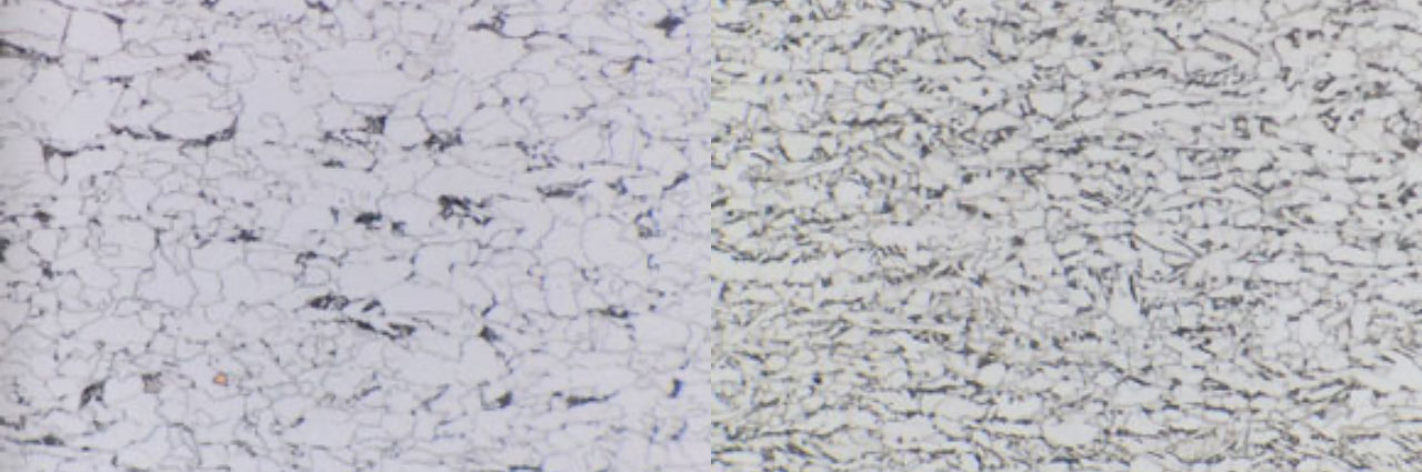 Microestrutura do aço com alta com ductilidade de borda Docol