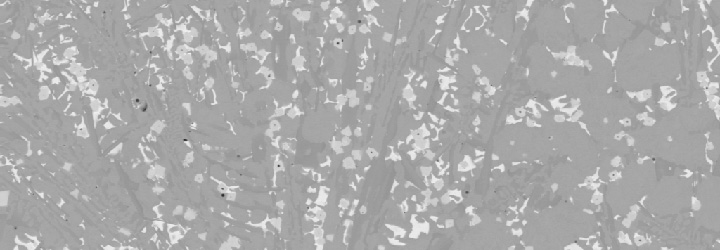 Mikroskopový snímek borokarbidů 