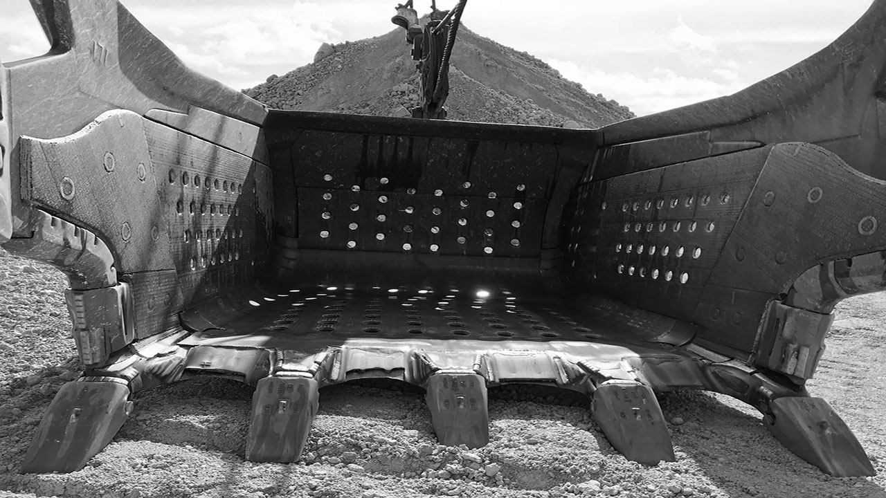 Revêtement de godet de dragline en Duroxite®