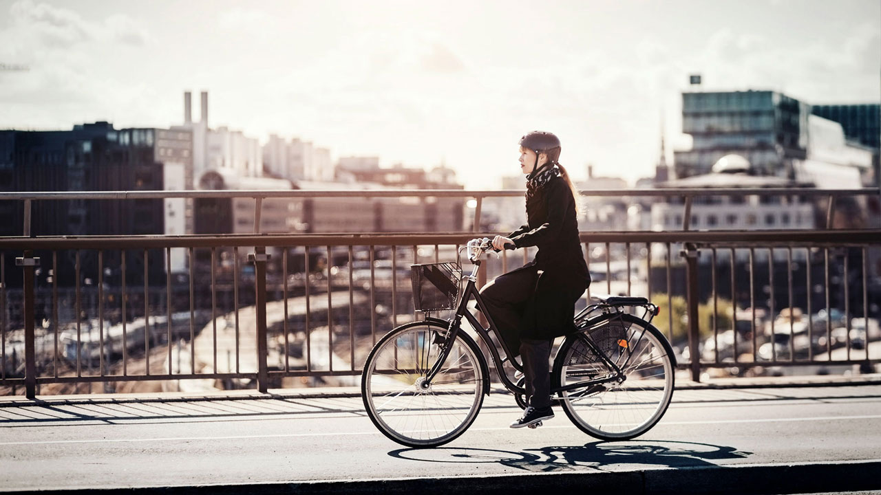 Woman on bicycle