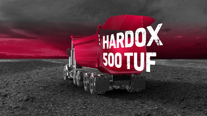 logo hardox 500 tuf pe basculantă