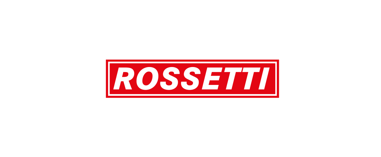 Rossetti company logo in red and white.