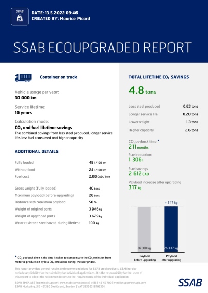 EcoUpgraded Report image for Tenco’s plow steel upgrade.