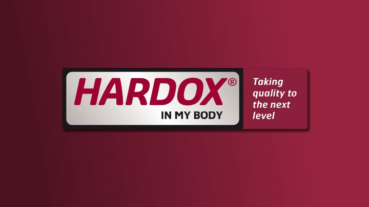 Logo Hardox® In My Body untuk heavy equipment dengan kualitas yang lebih baik.