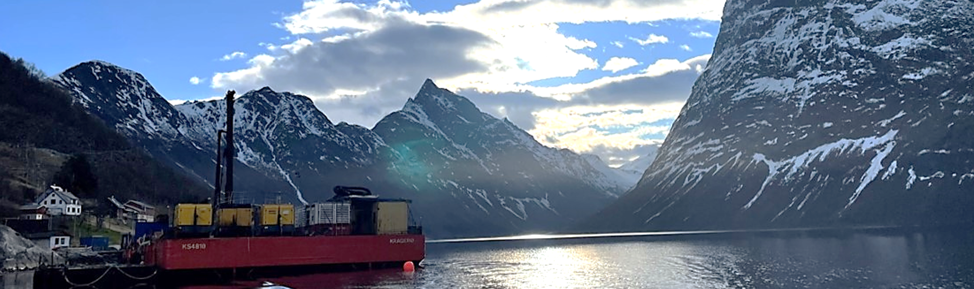 Pile installation, Norwegian fjords, electric ferries, terminal extension, steel pipe piles,drilled steel piles, ferry termninal