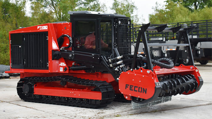 Die FTX150 Traktor-Mulcher-Kombination von Fecon weist Strenx Hochleistungsstahl auf.