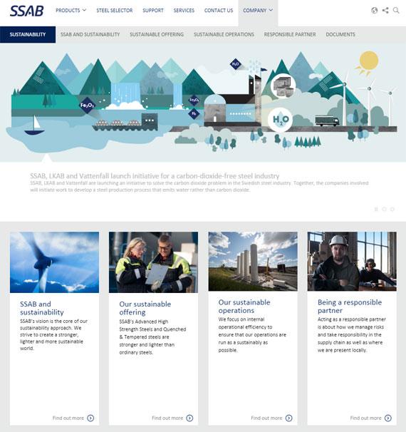 SSAB’s website highly ranked