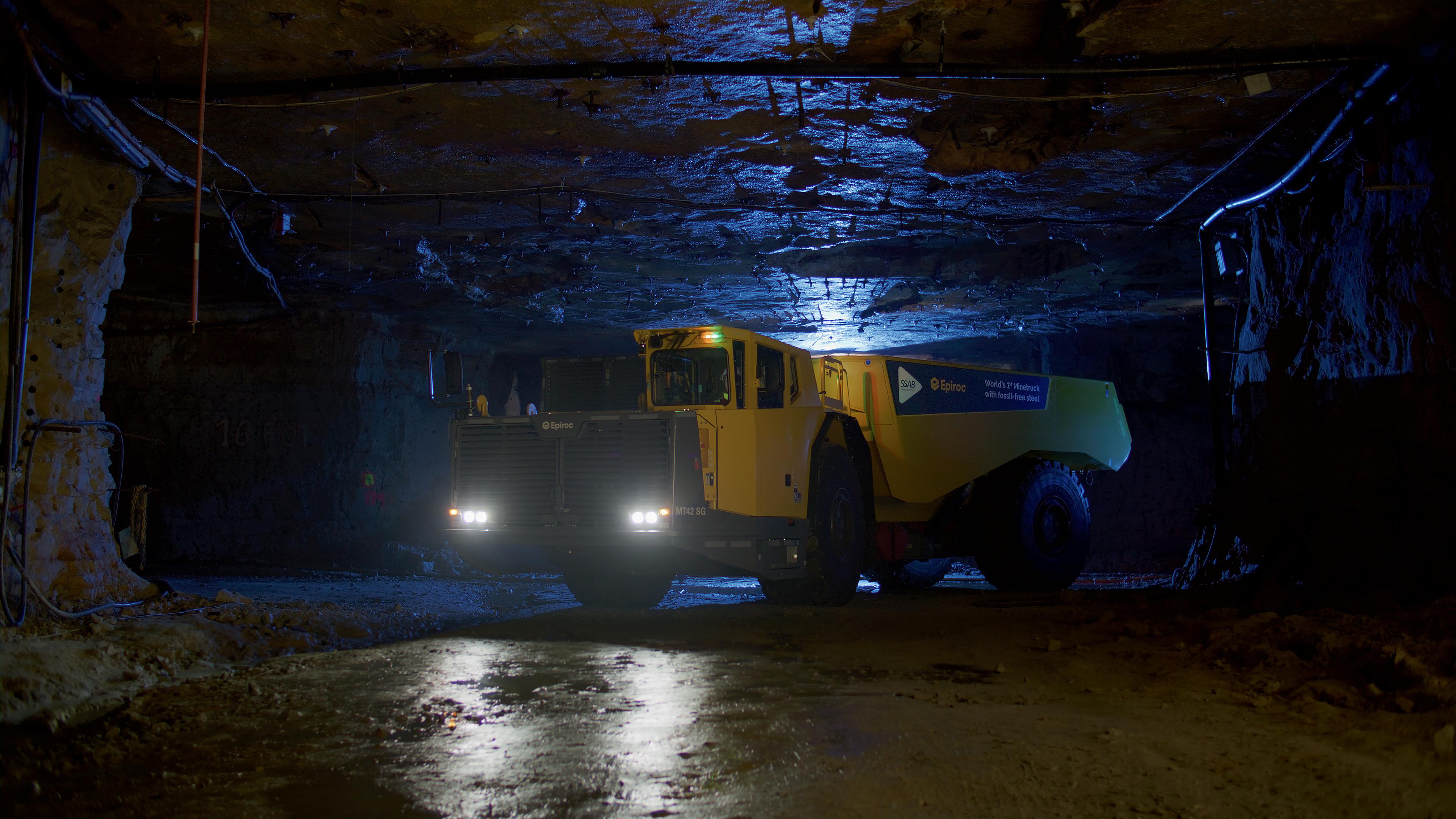Epiroc presents world’s first underground mine truck made using fossil-free steel from SSAB